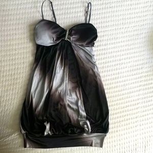 Adult Medium Gray and Black Party Dress with Pads